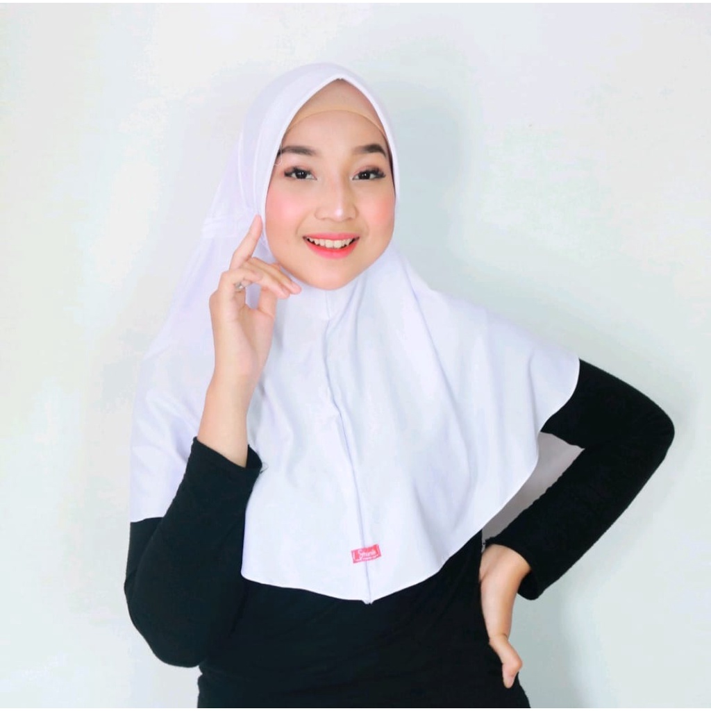 Kerudung Hijab Bergo / Hijab Instan Pet Jersey Polos Serut Jokowi by Shamira Standar