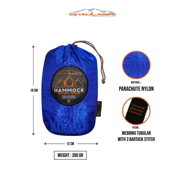 Hammock Ayunan Dhaulagiri DH Single Nest Nylon Gantung Outdoor