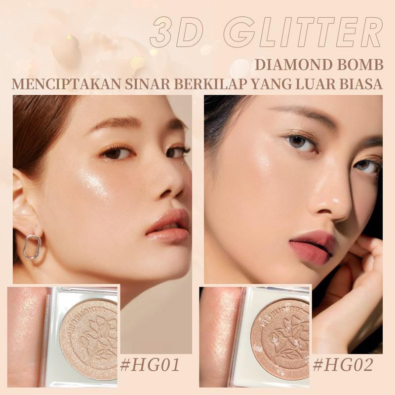 BPOM Focallure #JasmineMeetsRose Highlighter Shimmer Glitter Bedak FA234 Pointer