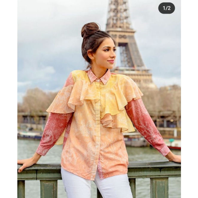 El mar minorca shirt with ruffle benang jarum x mmehuillet