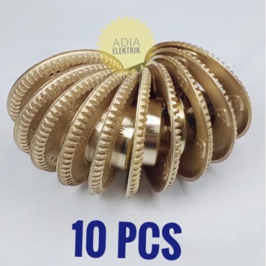 Paket Hemat 10 Pcs Burner Kuningan Kecil Kompor Gas Rinnai 522 Dll /  Ring Burner Rinai / Burner Set