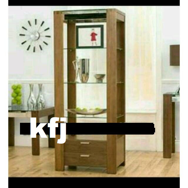 Lemari hias kaca minimalis mebel jati jepara