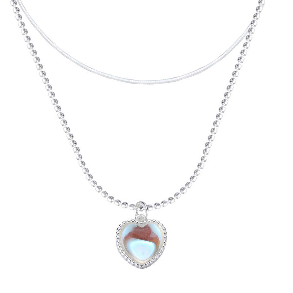 Needway   Korea Kalung Elegan Vintage Untuk Perempuan Liontin Opal Kristal Leher Perhiasan