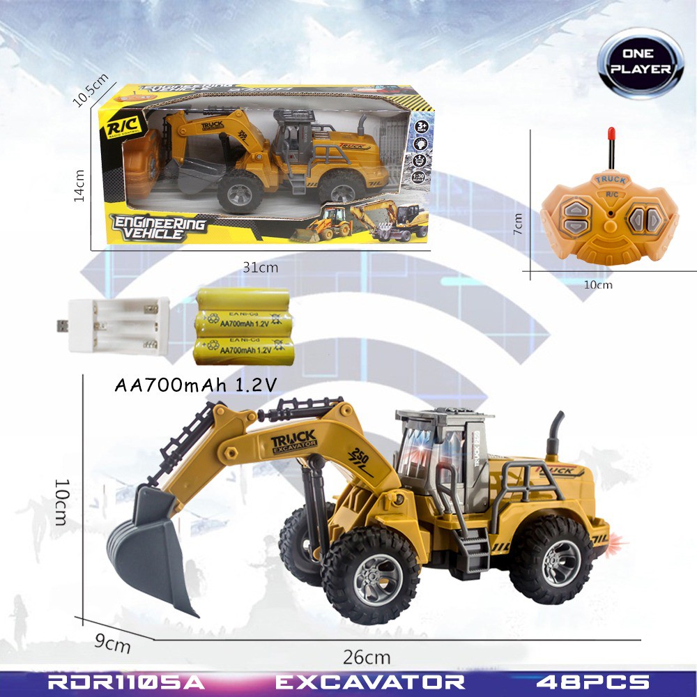MURAH RDR1105 RC Excavator Beko Bulldozer Buldozer Traktor Truk Truck Mobil Mobilan Konstruksi Remot Kontrol RADAR