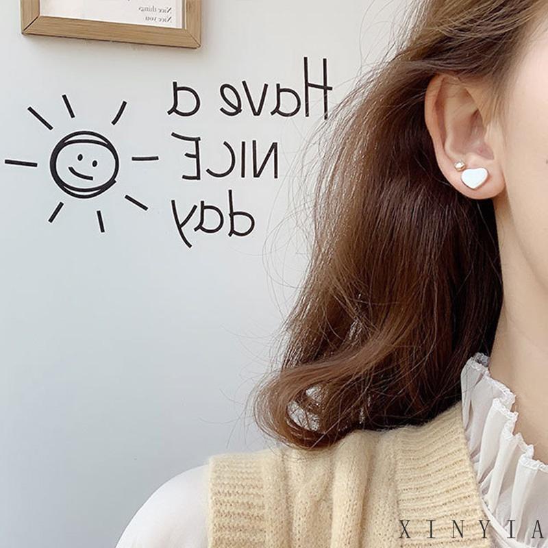 Xia.id Anting Tusuk Gantung Desain Hati Gaya Simple / Peri Untuk Wanita