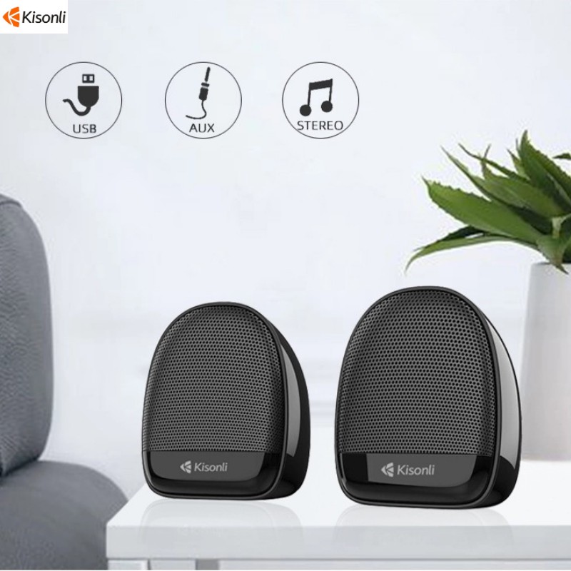 KISONLI Speaker Gaming Laptop/Komputer KS-08 Dual Bass With Volume Control-2