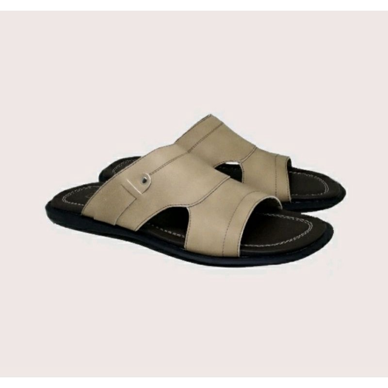 Sandal Slide Pria BIG SIZE 44-45-46-47 Sendal SLOP LANGKA cowo Ukuran BESAR JUMBO TURIS Hitam, 47