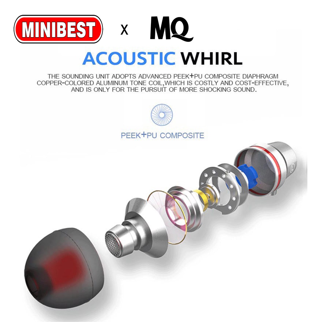 Earphone Headset Handsfree Super Bass In-Ear HiFi dengan Mikropon MQ-128