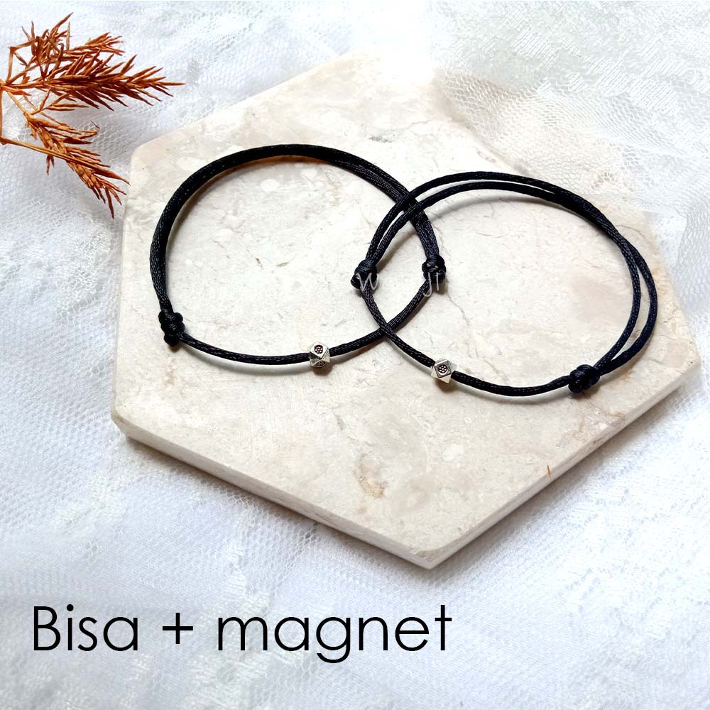 Gelang Couple Persahabatan WISH BRACELET Tali Cina Satin Tiny Cute Simple Magnet