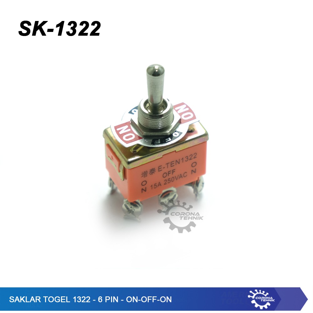 Saklar Toggle - 1322 - 6 Pin - ON-OFF-ON