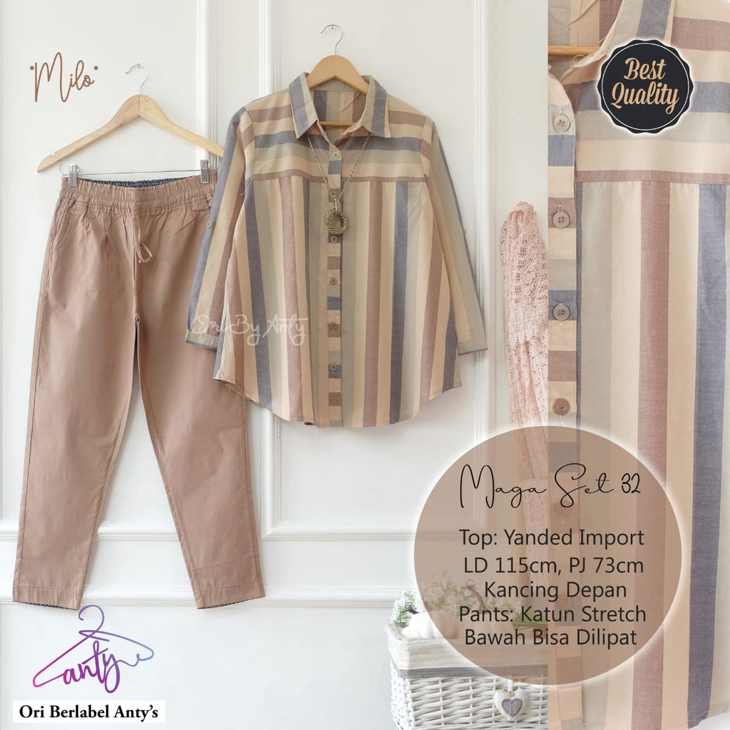 AZRIL - One Set Katun Jumbo Premium Maga #32 Baju Original Solo