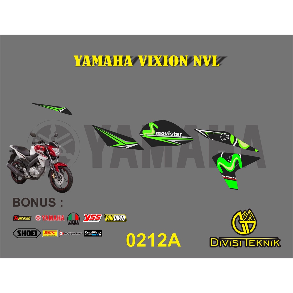 Striping  / Stiker / List Striping / Decal / Stiker Variasi yamaha vixion nvl movistar