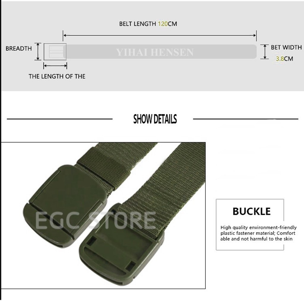 IKAT PINGGANG NYLON CANVAS / TACTICAL ARMY MILITARY / ANTI METAL DETECTOR / CODE:AMC XNL-140