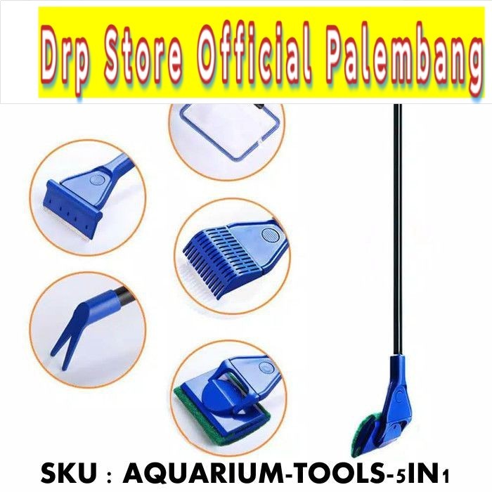 5 in 1 tongkat pembersih kaca akuarium AQUARIUM TOOLS NET