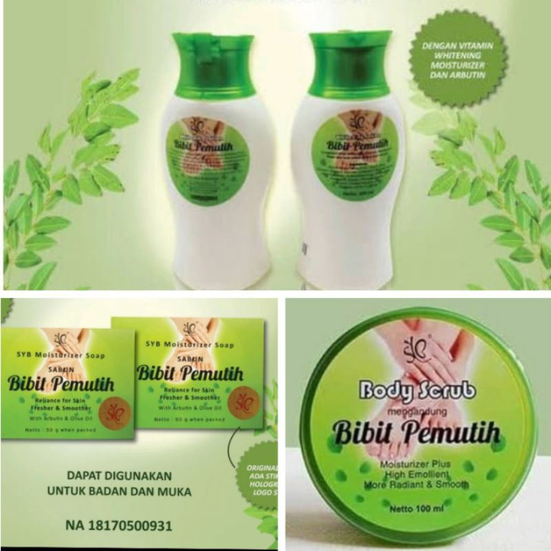 paket 3in1 syb Termurah / sabun syb / bibit pemutih / body scrup syb