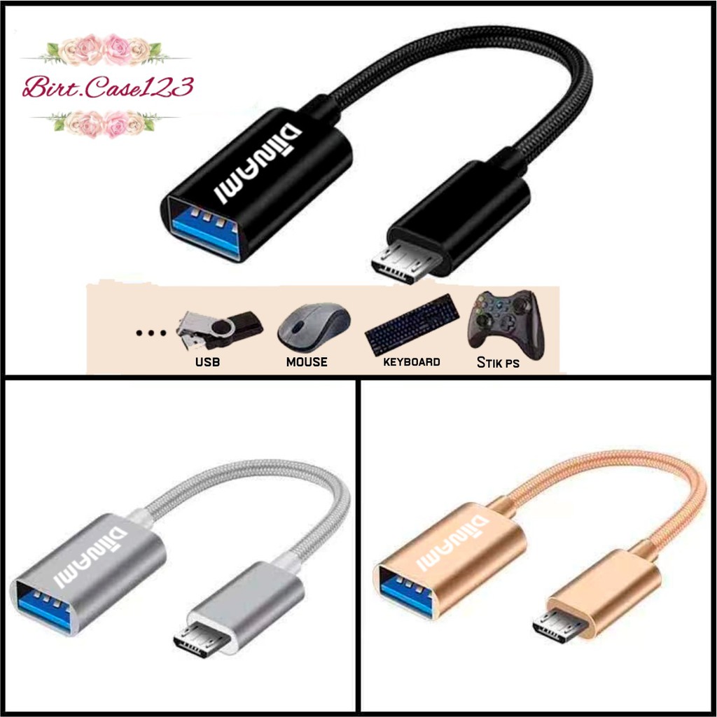 BM074 Kabel otg DIINAMI micro dan tipe c usb fast translit data anti lelet bahan metal usb 3.0 BC5689