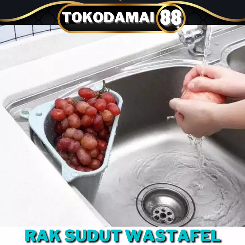 Rak Saring Segitiga Penyimpanan Sudut Kitchen Sink Wastafel