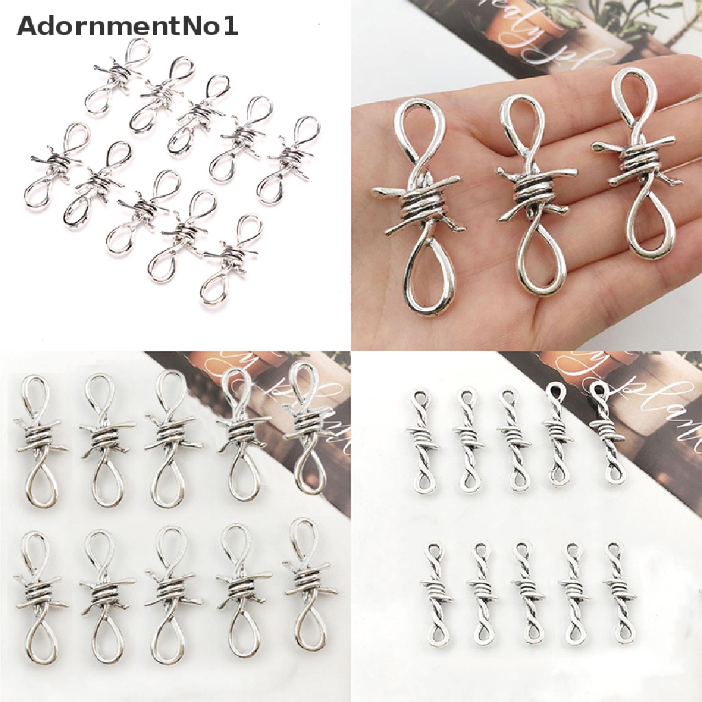 (AdornmentNo1) 10pcs / Set Gelang Tangan Kawat Berduri Warna Gold / Silver Untuk Perhiasan Wanita DIY