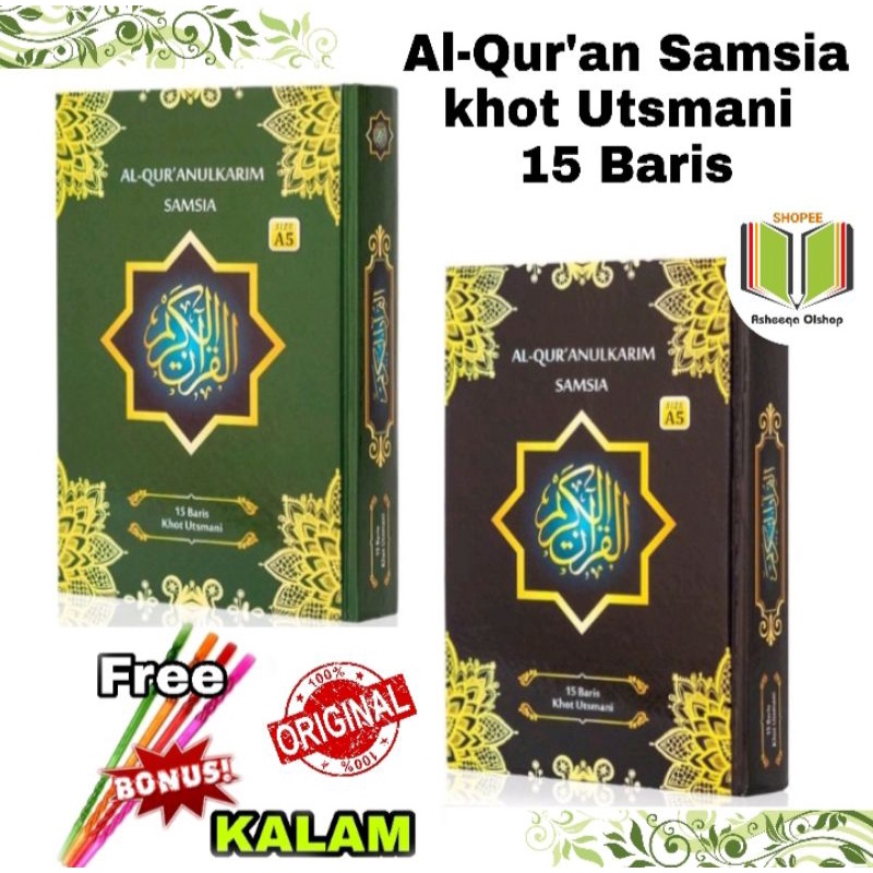 Alquran Samsia A5 Khot Utsmani 15 Baris wakaf mushaf Non Terjemah