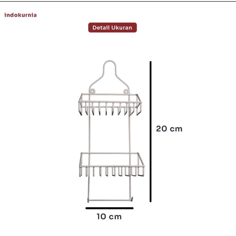 Rak sabun gantung susun 2 kawat -Rak kamar mandi serbaguna murah-rak dapur