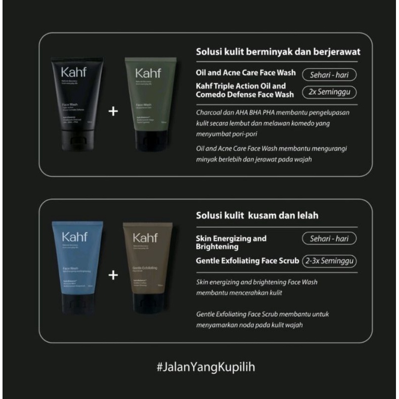 Kahf Face Wash &amp; Face Scrub 100 ml - All Variant | Sabun Cuci Muka Pria