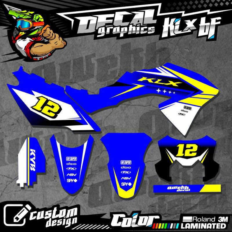 DECAL KLX BF 150 KLX L/S DTRACKER BIRU