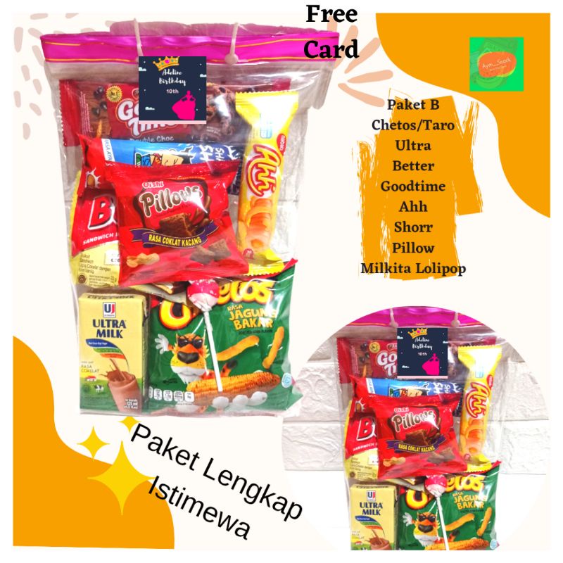 Bingkisan Snack Anak ulang tahun/Paket ultah anak Free kartu ucapan