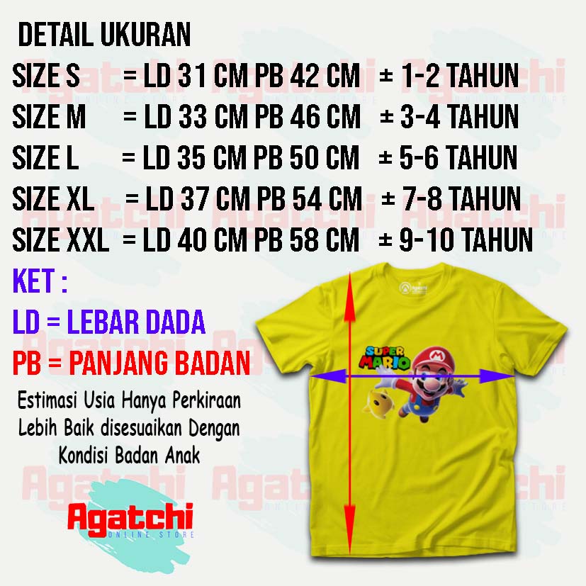 Kaos Atasan Anak Laki Laki Super Mario