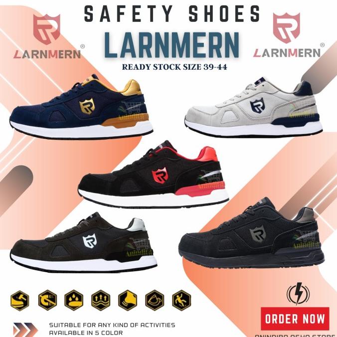 Sepatu Safety Sneakers LARNMERN Model Sporty Casual Anti Slip SRC