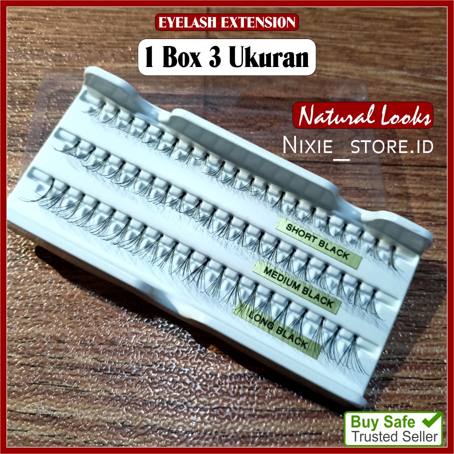 Bulu Mata Eyelash Extension Bulumata Natural Halus Lembut 1 Box 3 Ukuran Kualitas Exspor