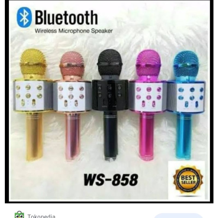 Mic  bluetooth wireless 858 microfhone karaoke/mic smule