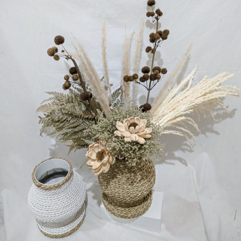 Set bunga aesthetic, Vas aesthetic, Vas bunga, Vas bunga kering , AESTHETIC DRIED FLOWER