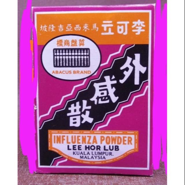 

INFLUENZA POWDER - ABACUS BRAND / OBAT SAKIT PERUT, MUNTAH, DEMAM, MABOK PERJALANAN