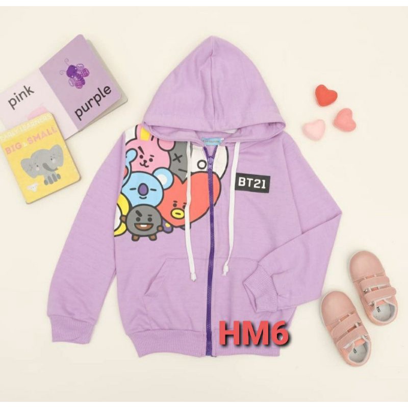 Jaket anak laki laki jaket anak perempuan 6-14 tahun BT21,STAR WARS,FREEFIRE,CAPTEN AMERIKA, Kuda poni by minidolphin