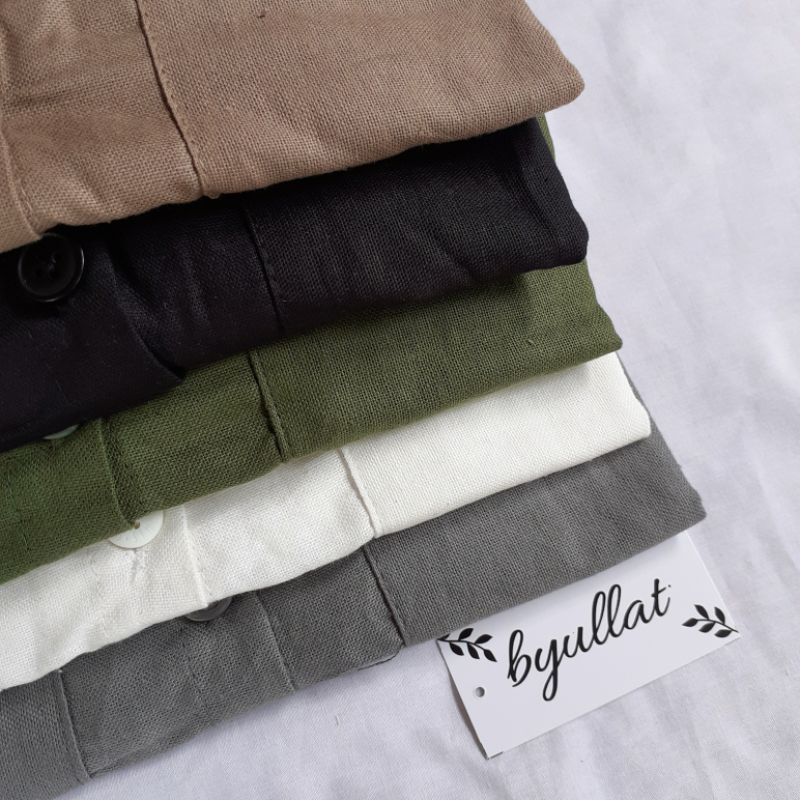 GITA RAMI BASIC SHIRT / KEMEJA CROPTOP LINEN