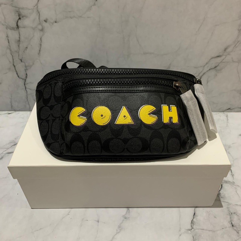 tas waistbag cowok coach x pacman terrain beltbbag original