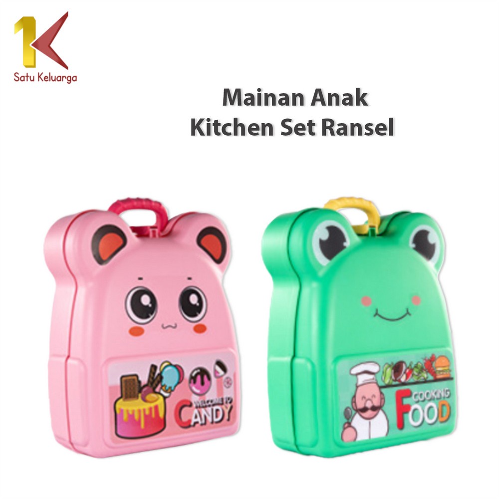 Satu Keluarga Mainan Kitchen Set M108 Tas Ransel Anak Set Dapur Mainan Masak Masakan Wastafel / Ice 