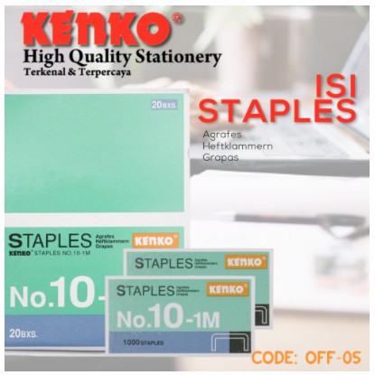 

20 pcs ISI STAPLES Kenko No. 10 - Refill Stapler Stepler Hecter Cekrekan Hekter OFF-05