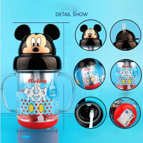 BOTTLE MICKEY MINNIE 300 ML, TRITAN BPA FREE, BOTOL MINUM WD4148