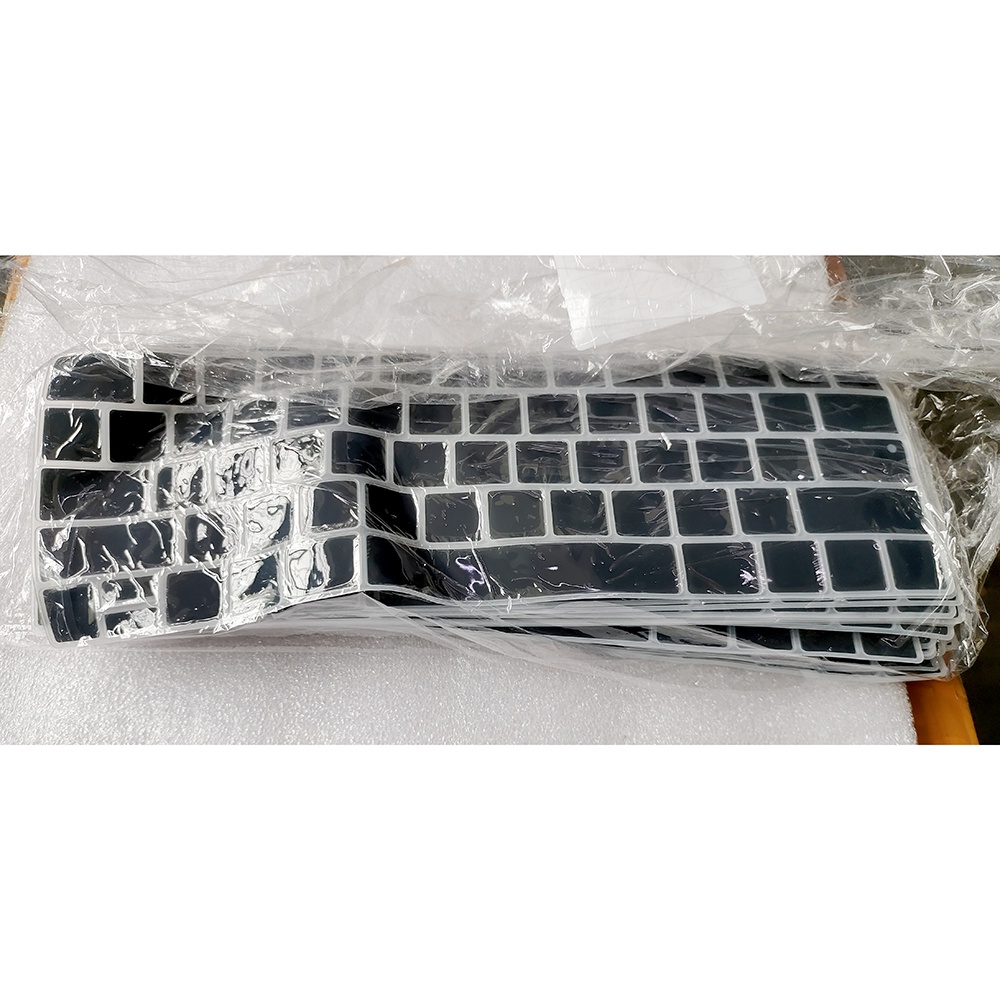 HRH Solid Color Silicone Keyboard Cover Protector Skin for Macbook Pro 13 15 Inch - Black