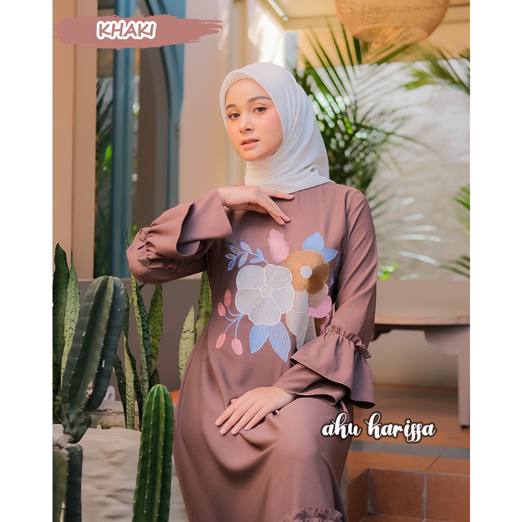 Nauren Dress Bordir ORI Aku Karissa - Gamis Bordir Aku Karissa