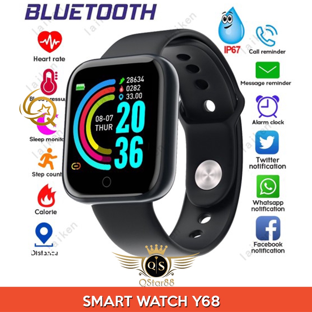 Smartwatch wanita Y68 Smart watch y68 Smartband Y68 Smart band Y68 Sports
