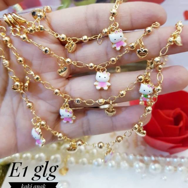 Xuping gelang kaki anak lapis emas 18k 1719j