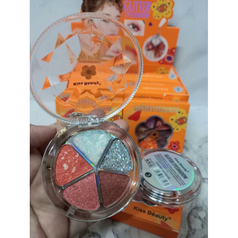 GLITTER EYESHADOW KISS BEAUTY 5WARNA NO.87135-03