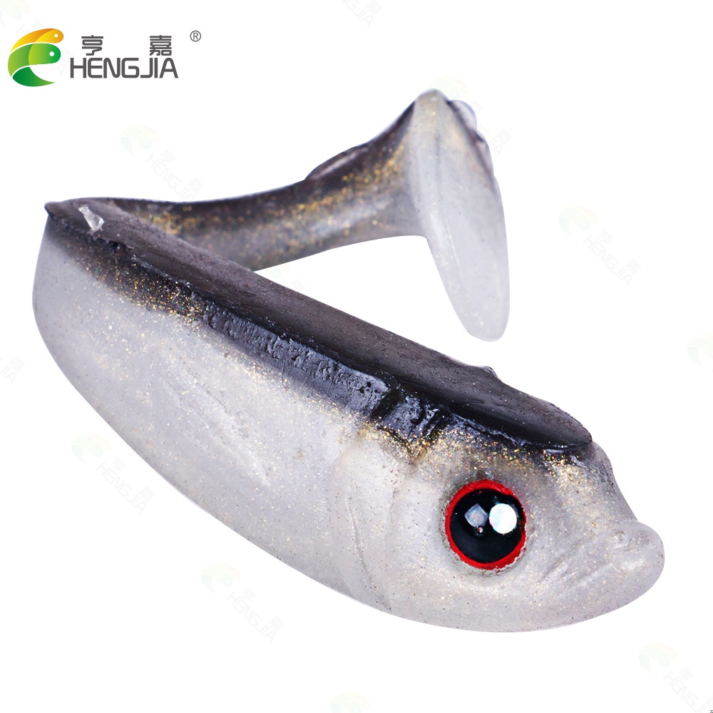 Hengjia 10 Pcs Umpan Pancing Soft Bait Bentuk Cacing Keriting Bahan Silikon Ukuran 6.5cm 3.1g