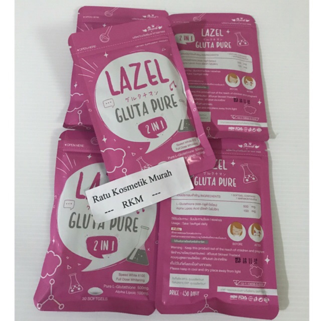 ( READY ) LAZEL PURE GLUTA BY SKINEST CLINIC LACHEL SUPLEMEN PEMUTIH 1000% ORIGINAL