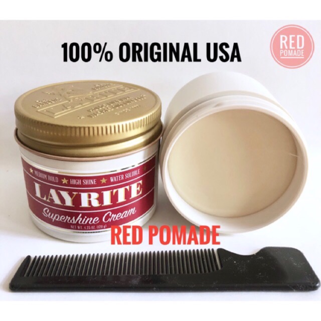 POMADE LAYRITE SUPER SHINE / SUPERSHINE LIGHT WATERBASED 4.25 OZ + FREE SISIR SAKU