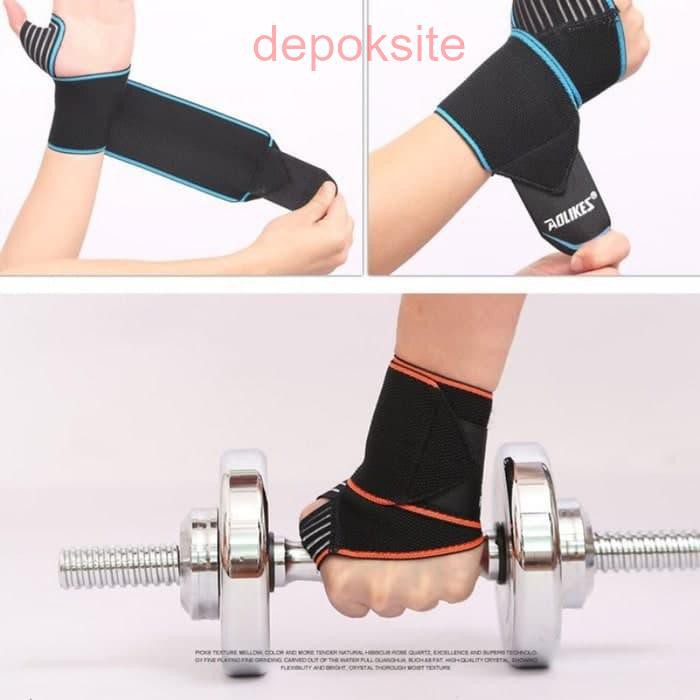 1 Pcs Aolikes 1540 Hand Wraps Wrist Strap Band Sarung Tangan Gym Fitness Pelindung Lengan Tangan