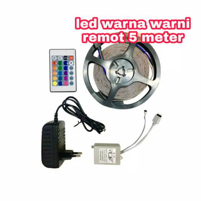 Lampu LED warna - warni remot RGB 5 meter