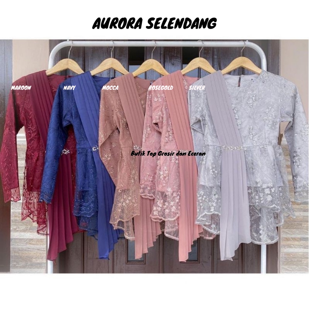 Atasan Kebaya Aurora Selendang Aneka Warna